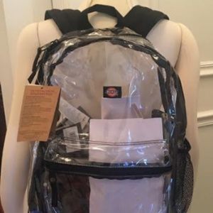 Dickies Clear PVC Laptop Backpack, Black